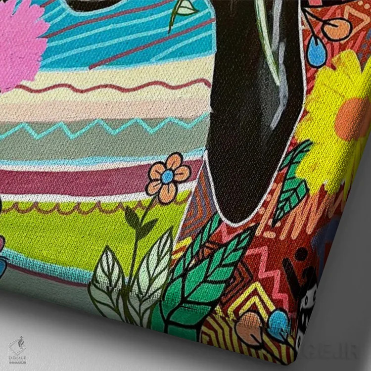 تابلو قدم زدن کنار اقیانوس اثر آرون آلن - نمای نزدیک بافت بوم