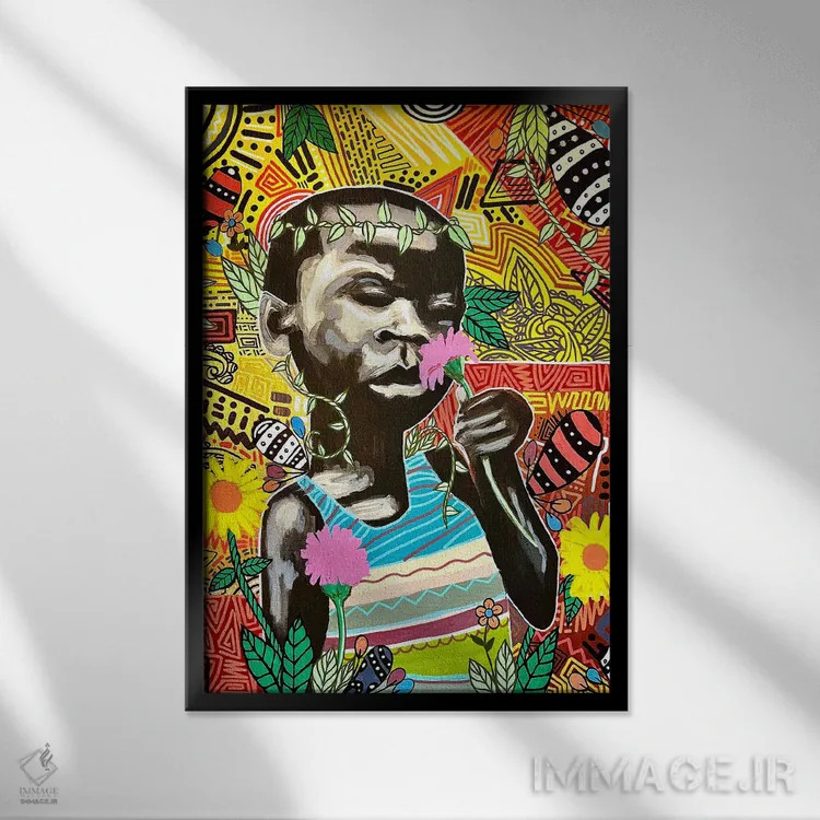 تابلو قدم زدن کنار اقیانوس اثر آرون آلن - نمای قابدار مشکی