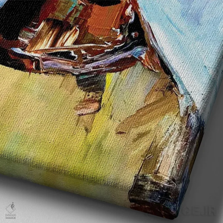 تابلو فراتر از نورها اثر آرون آلن - نمای نزدیک بافت بوم