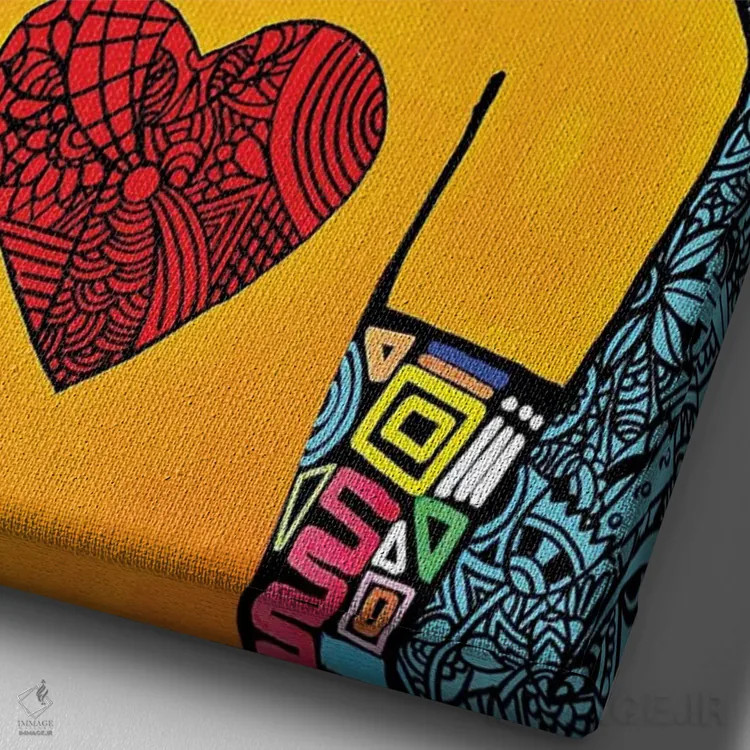 تابلو عشق گمشده در شهر اثر آرون آلن - نمای نزدیک بافت بوم