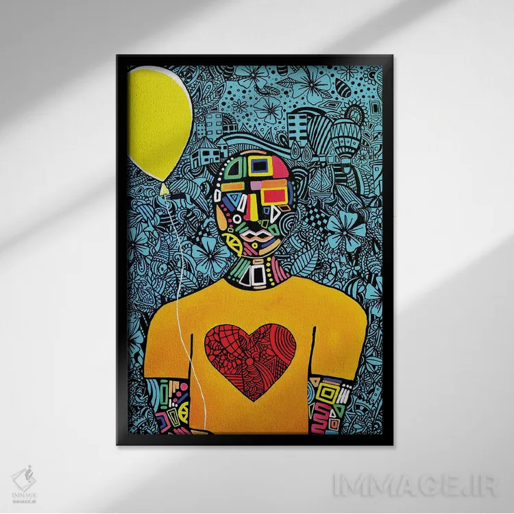 تابلو عشق گمشده در شهر اثر آرون آلن - نمای قابدار مشکی