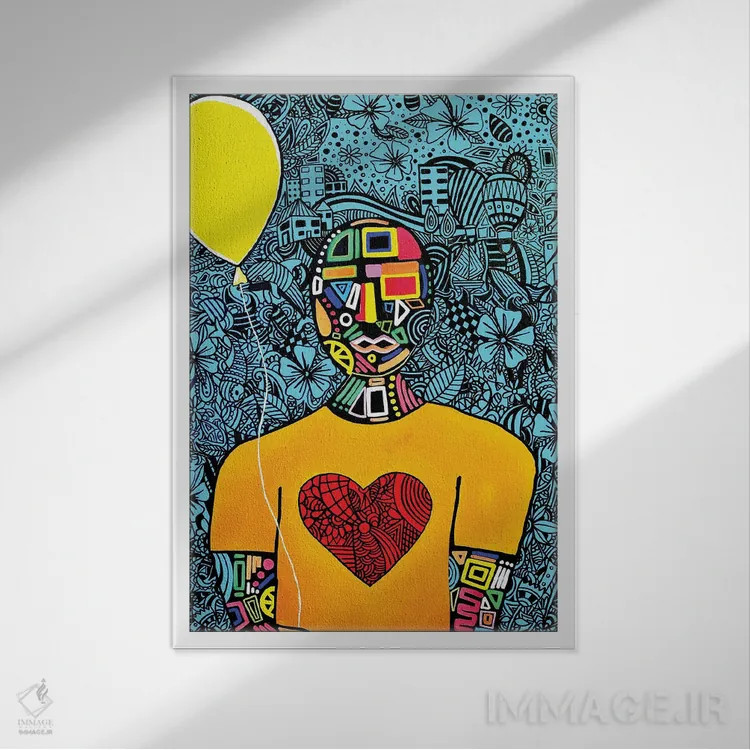 تابلو عشق گمشده در شهر اثر آرون آلن - نمای قابدار سفید