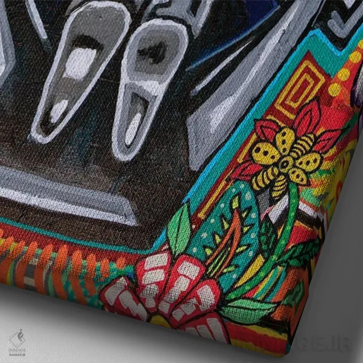 تابلو آهنگهایی که باد خواند اثر آرون آلن - نمای نزدیک بافت بوم