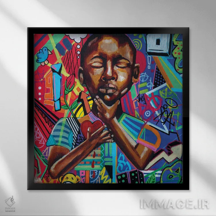 تابلو به خاطر عشق به شهر اثر آرون آلن - نمای قابدار مشکی