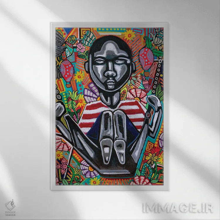 تابلو آهنگهایی که باد خواند اثر آرون آلن - نمای قابدار سفید