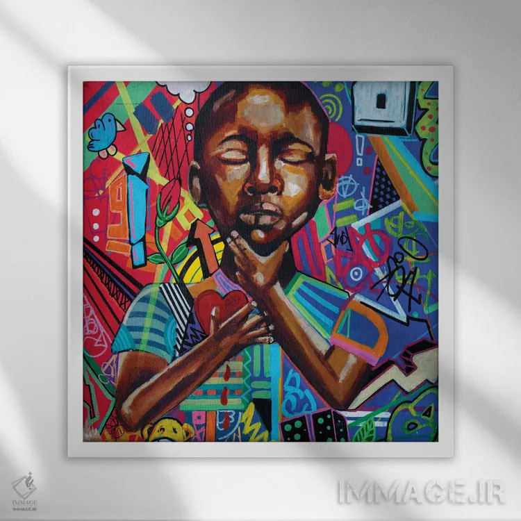 تابلو به خاطر عشق به شهر اثر آرون آلن - نمای قابدار سفید