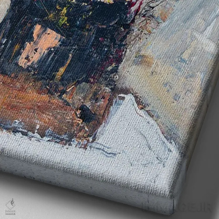 تابلو آوازم را بخوان اثر آرون آلن - نمای نزدیک بافت بوم