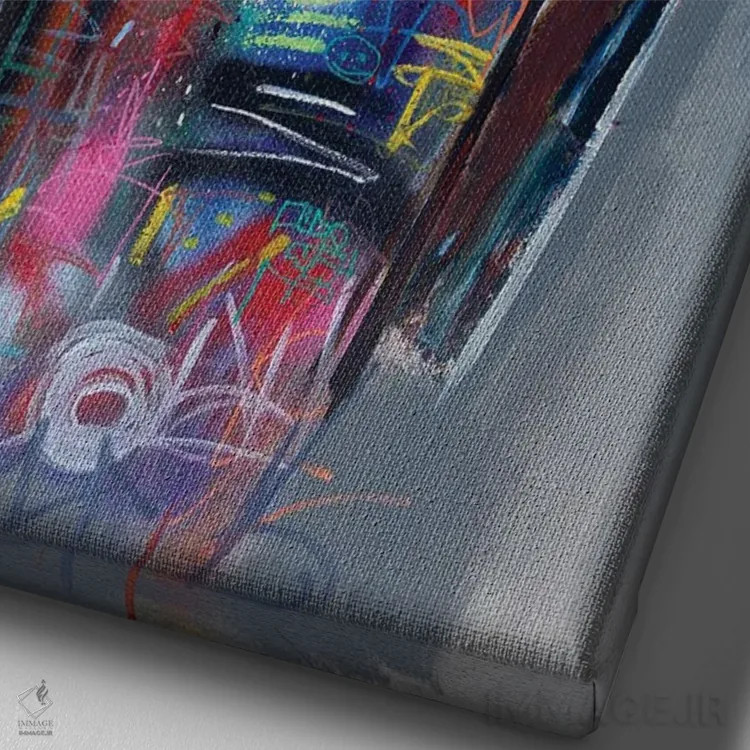 تابلو اوبونتو (من هستم چون ما هستیم) (فلسفهٔ آفریقایی) اثر آرون آلن - نمای نزدیک بافت بوم