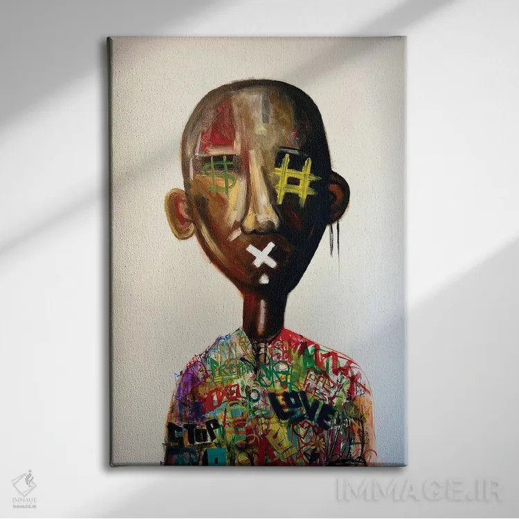 تابلو حس سایبری اثر آرون آلن - نمای روبهرو روی دیوار