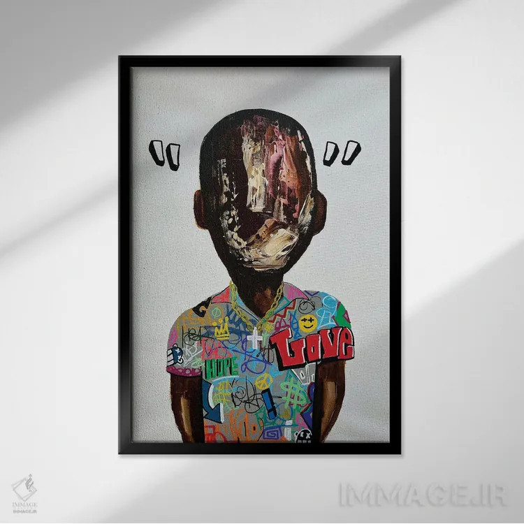 تابلو در میان خطوط اثر آرون آلن - نمای قابدار مشکی