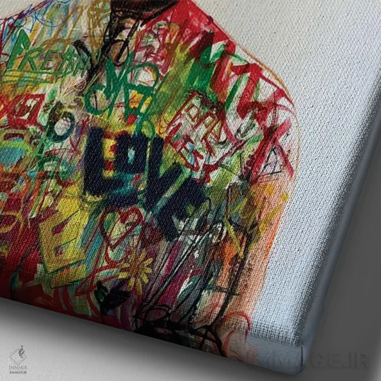 تابلو حس سایبری اثر آرون آلن - نمای نزدیک بافت بوم