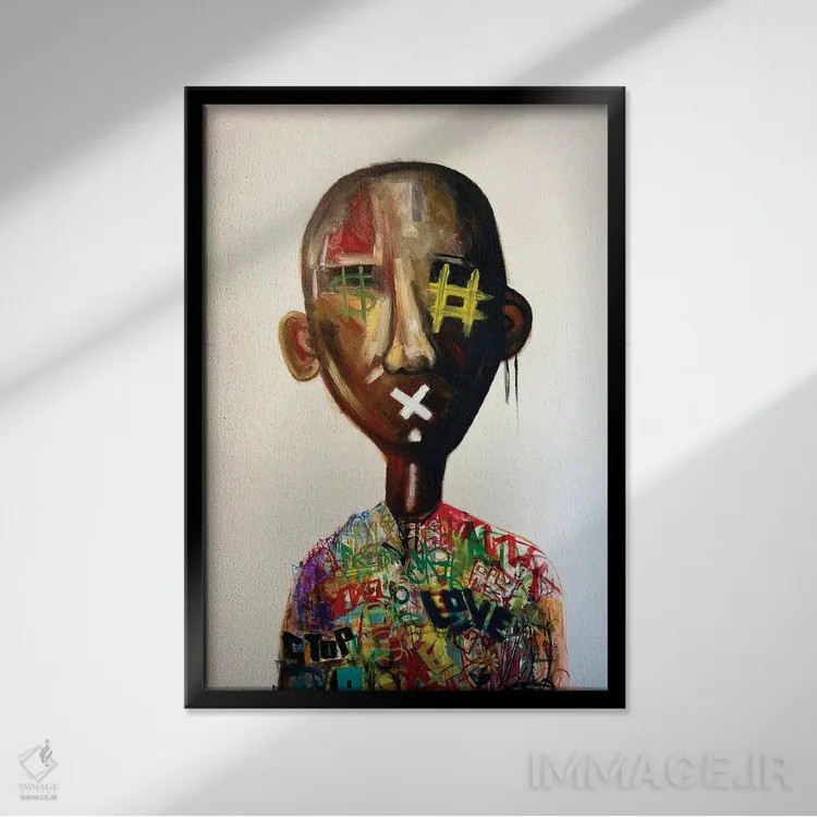 تابلو حس سایبری اثر آرون آلن - نمای قابدار مشکی