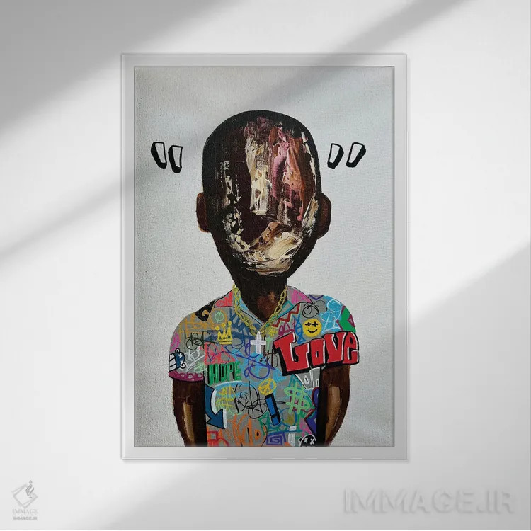 تابلو در میان خطوط اثر آرون آلن - نمای قابدار سفید