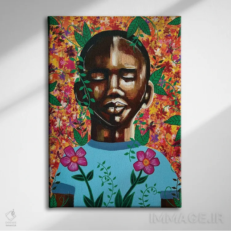 تابلو پسری که گلها پرورش داد اثر آرون آلن - نمای روبهرو روی دیوار