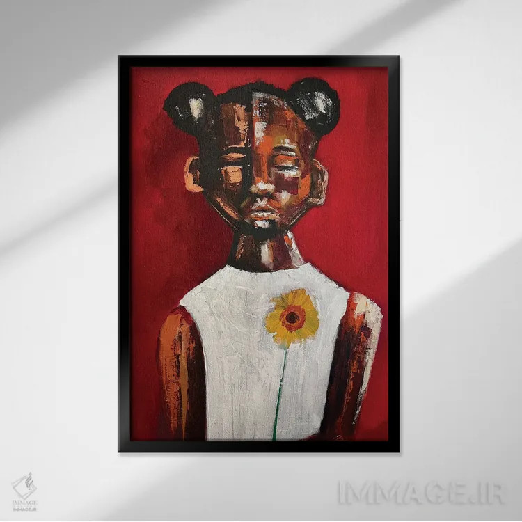 تابلو آخرین گل آفتابگردان اثر آرون آلن - نمای قابدار مشکی