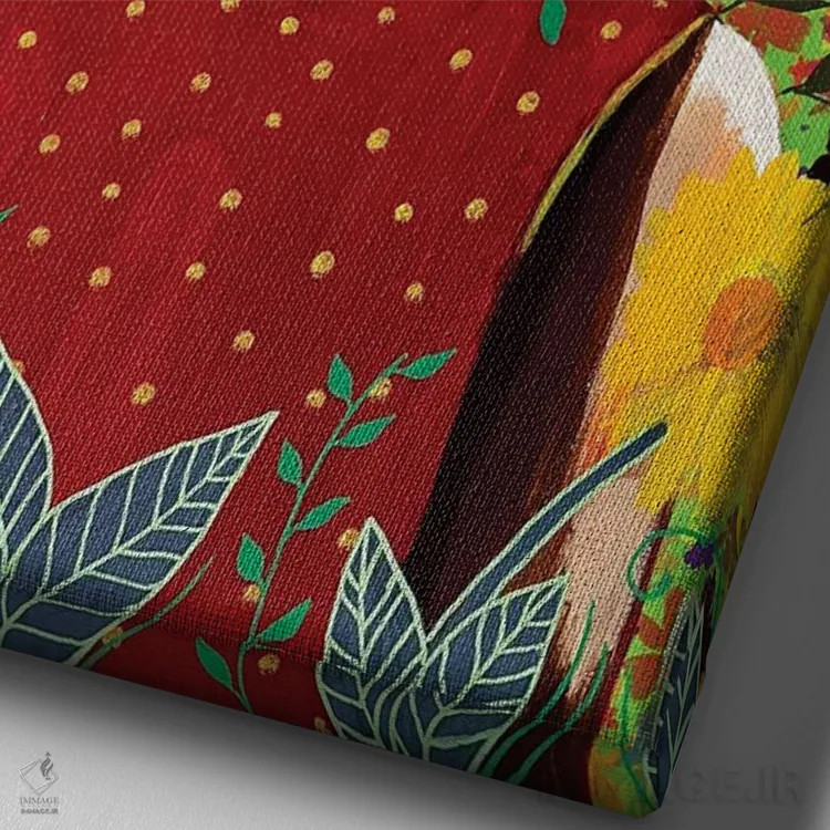 تابلو صبح بخیر آفتاب اثر آرون آلن - نمای نزدیک بافت بوم