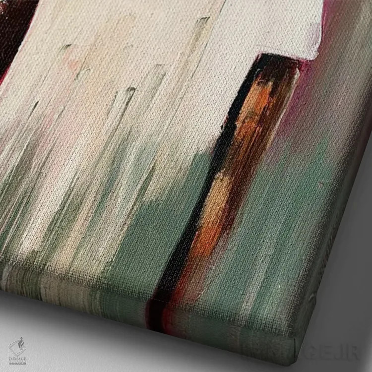 تابلو من کافی هستم اثر آرون آلن - نمای نزدیک بافت بوم