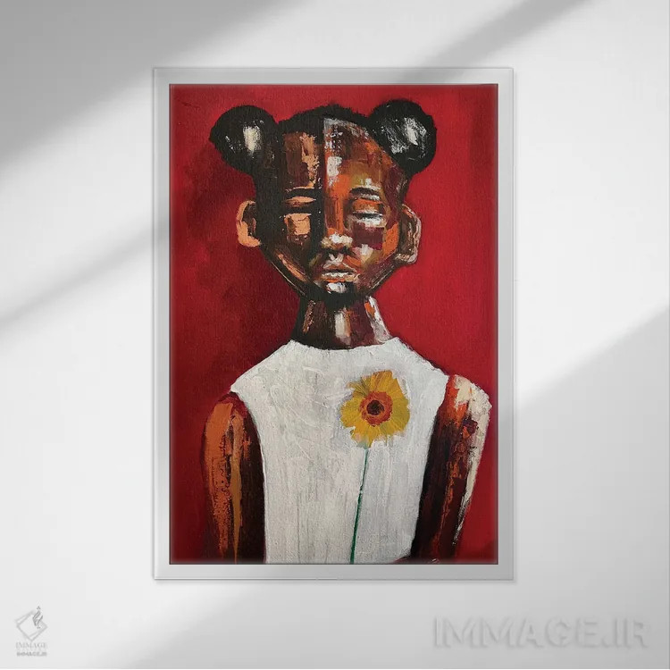 تابلو آخرین گل آفتابگردان اثر آرون آلن - نمای قابدار سفید