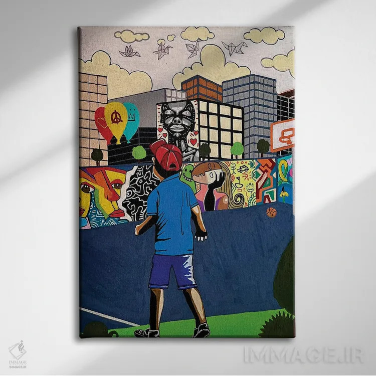 تابلو چند روز از ابدیت اثر آرون آلن - نمای روبهرو روی دیوار