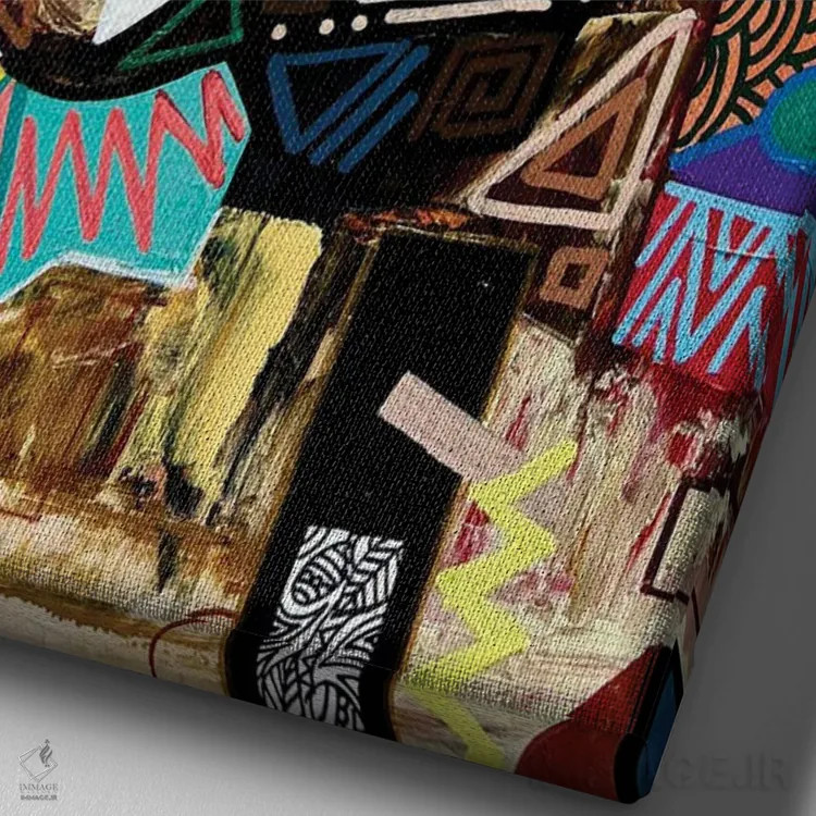 تابلو پنجرهای به درون زمان اثر آرون آلن - نمای نزدیک بافت بوم