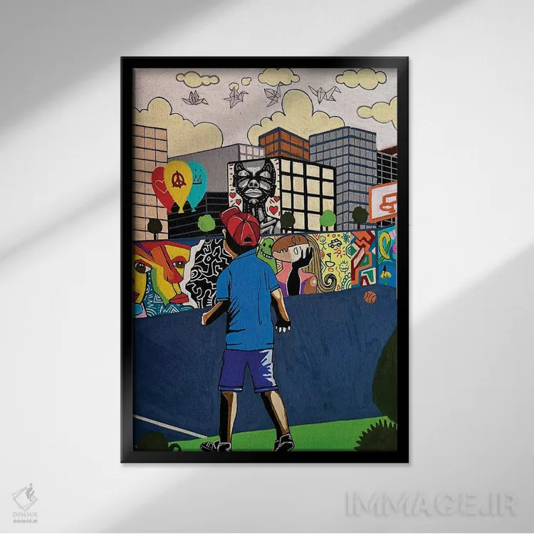 تابلو چند روز از ابدیت اثر آرون آلن - نمای قابدار مشکی