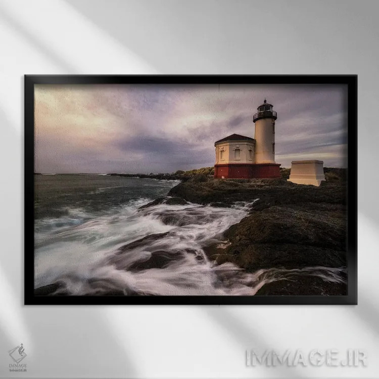 تابلو فانوس دریایی اثر اندی اموس - نمای قابدار مشکی