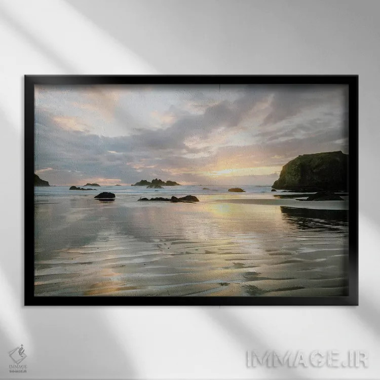 تابلو امواج کوچک اثر اندی اموس - نمای قابدار مشکی