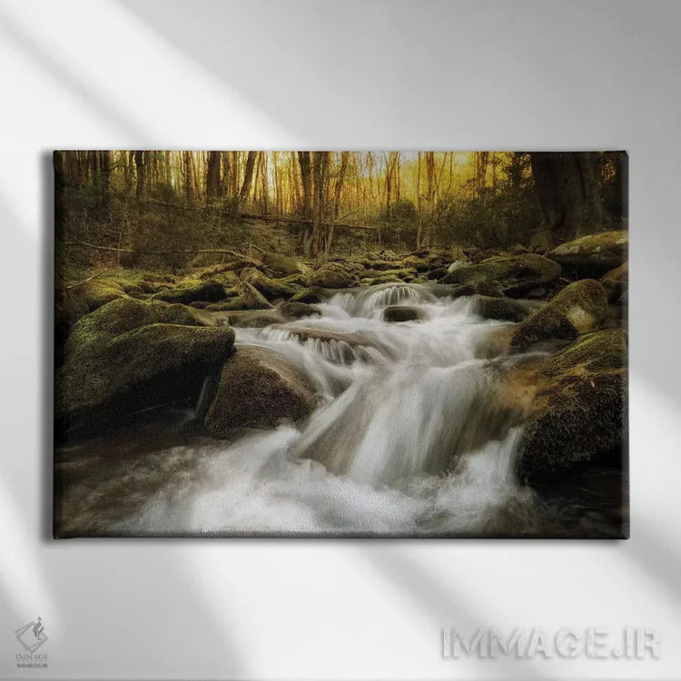 تابلو شاخهٔ خروشان اثر اندی اموس - نمای روبهرو روی دیوار