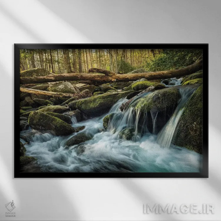 تابلو چوبها و سنگها اثر اندی اموس - نمای قابدار مشکی