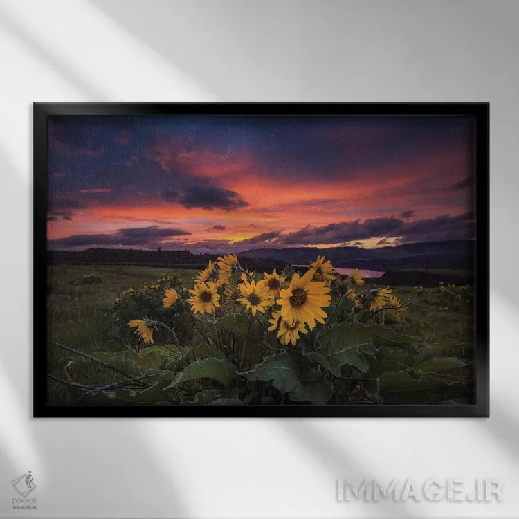 تابلو غروب در تنگه اثر اندی اموس - نمای قابدار مشکی