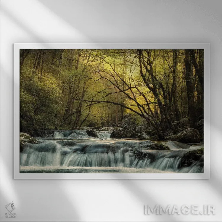 تابلو ترمونت هنگام طلوع آفتاب (نام مکان) اثر اندی اموس - نمای قابدار سفید