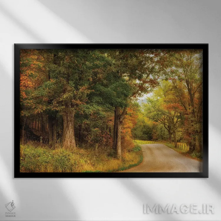 تابلو اولین روز پاییز اثر اندی اموس - نمای قابدار مشکی