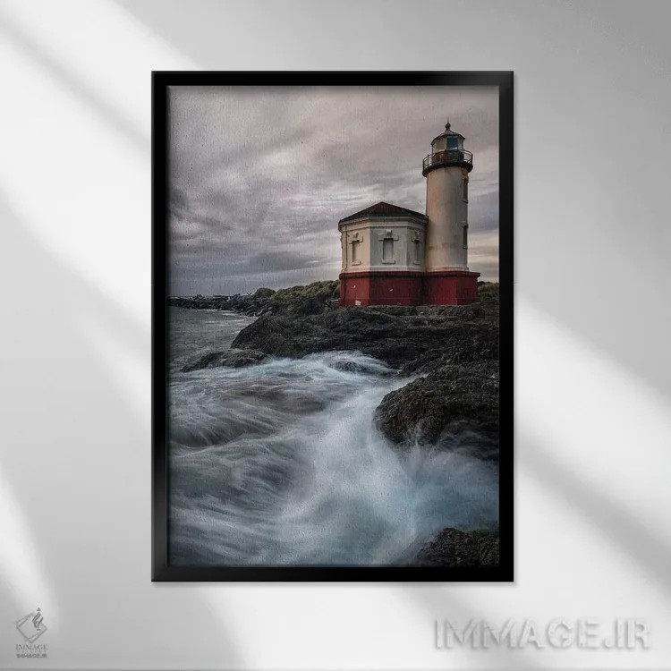 تابلو تابلوی فانوس دریایی اثر اندی اموس - نمای قابدار مشکی