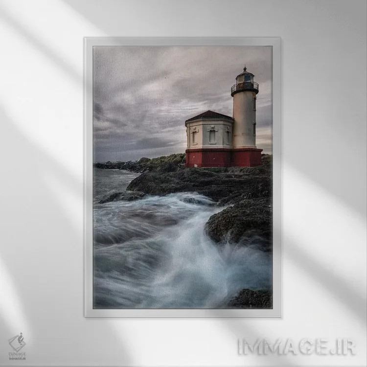 تابلو تابلوی فانوس دریایی اثر اندی اموس - نمای قابدار سفید