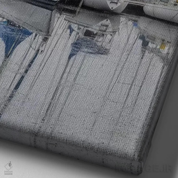 تابلو قایقهای بادبانی اثر اندی اموس - نمای نزدیک بافت بوم