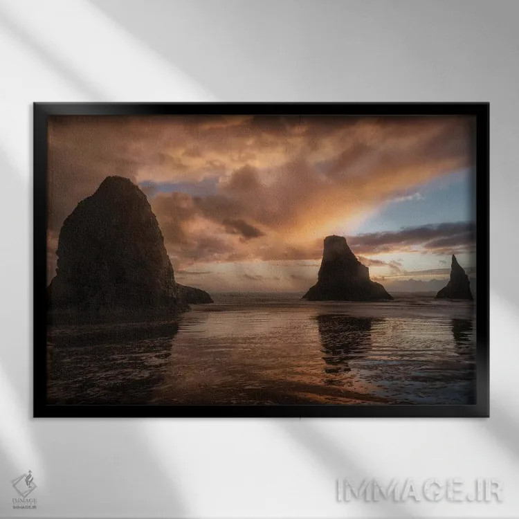 تابلو غروبهای در حال افت اثر اندی اموس - نمای قابدار مشکی