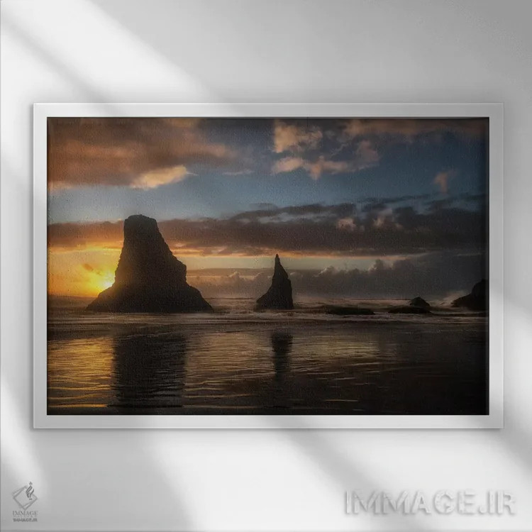 تابلو غروبهای جزیره اثر اندی اموس - نمای قابدار سفید