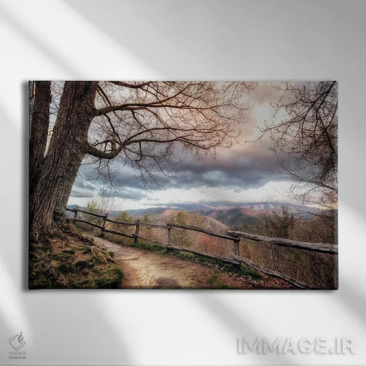 تابلو پیادهرویهای کوهستانی اثر اندی اموس - نمای روبهرو روی دیوار