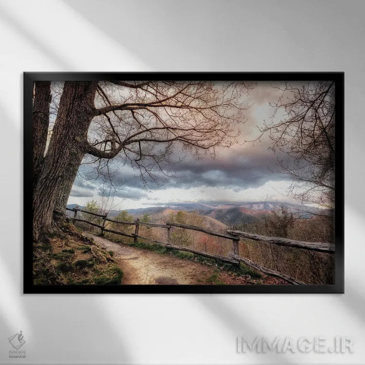 تابلو پیادهرویهای کوهستانی اثر اندی اموس - نمای قابدار مشکی