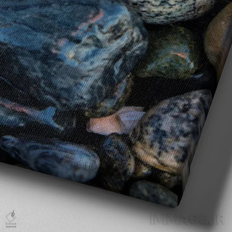 تابلو صخرههای اقیانوس II اثر اندی اموس - نمای نزدیک بافت بوم