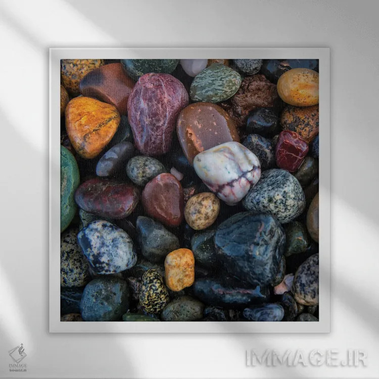 تابلو صخرههای اقیانوس II اثر اندی اموس - نمای قابدار سفید