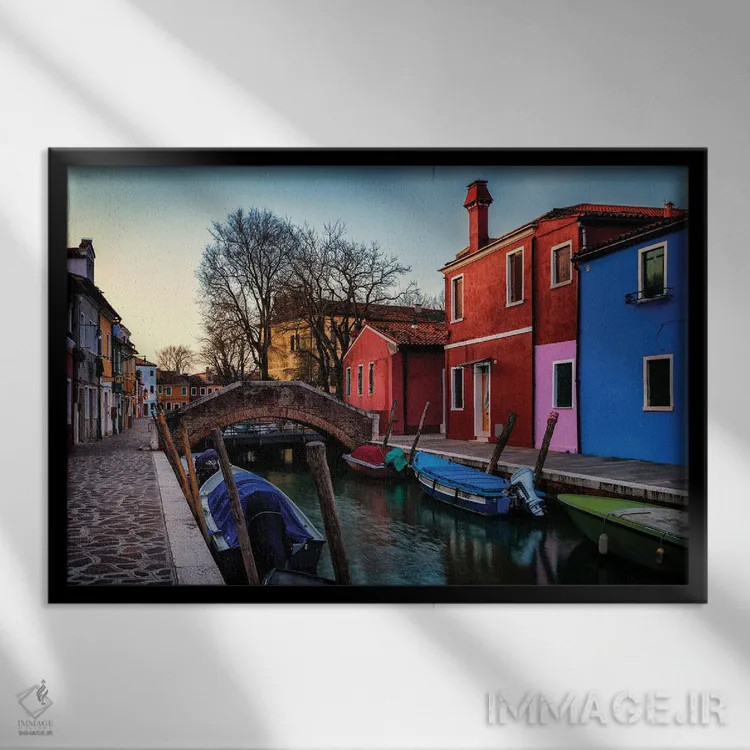 تابلو بورانو (جزیرهای در ایتالیا) اثر اندی اموس - نمای قابدار مشکی