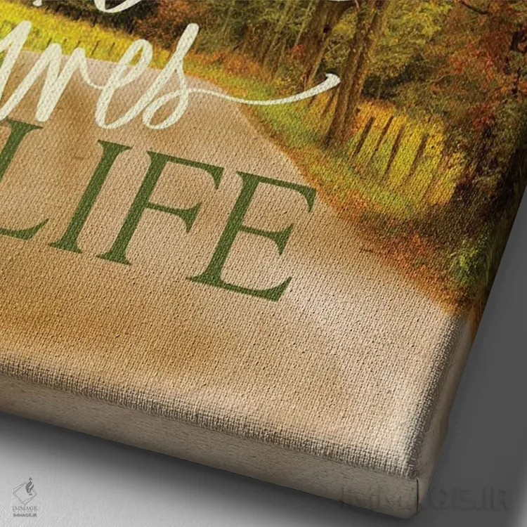 تابلو عشقش زندگی میبخشد اثر اندی اموس - نمای نزدیک بافت بوم