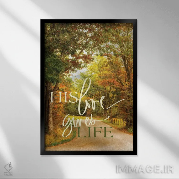 تابلو عشقش زندگی میبخشد اثر اندی اموس - نمای قابدار مشکی