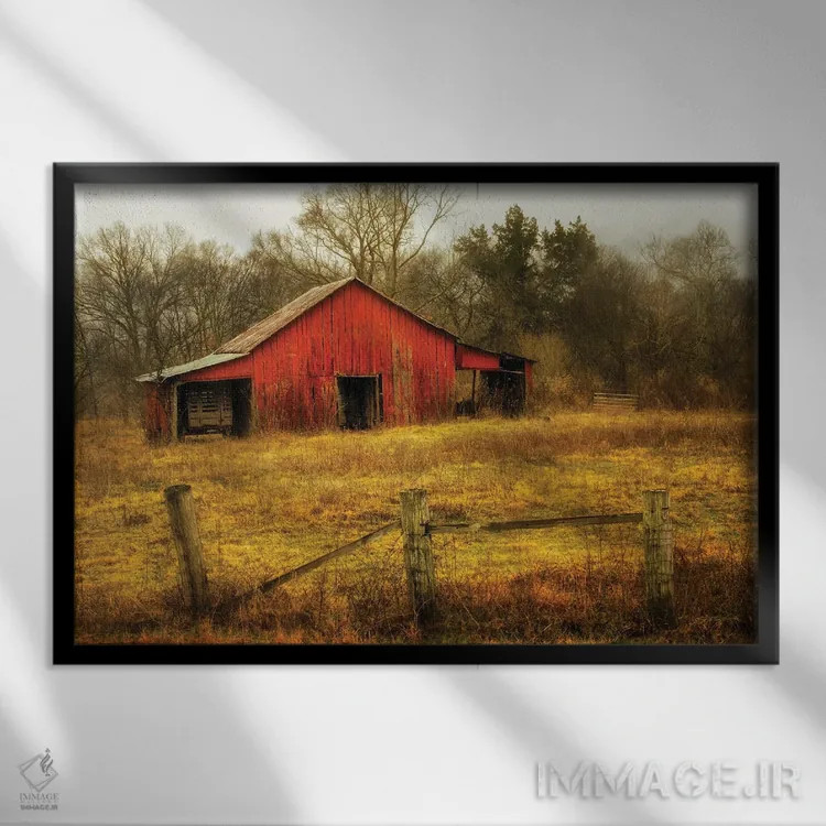 تابلو در روستا اثر اندی اموس - نمای قابدار مشکی