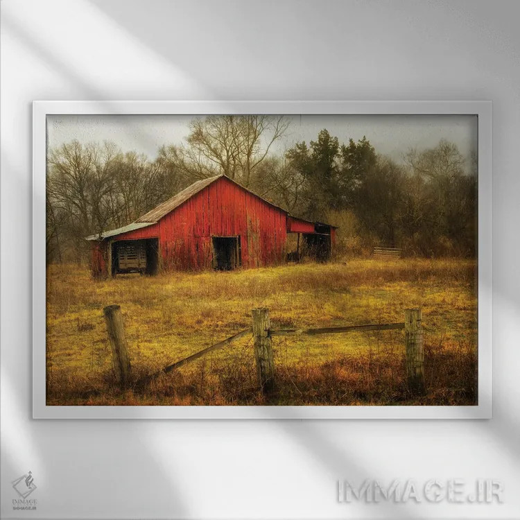 تابلو در روستا اثر اندی اموس - نمای قابدار سفید