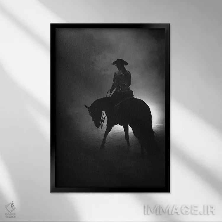 تابلو رو در رو شدن با ناشناخته اثر آنا آرشینگر - نمای قابدار مشکی