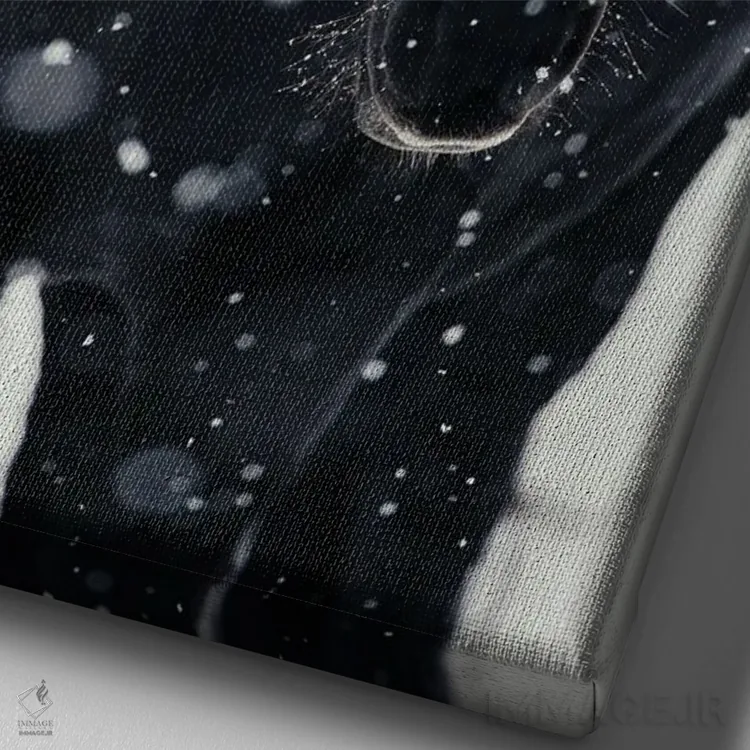 تابلو یافتن آرامش در سرما اثر آنا آرشینگر - نمای نزدیک بافت بوم