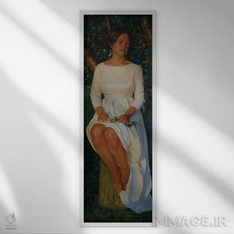 تابلو نور شامگاهی اثر آرتور آنوخین - نمای قابدار سفید