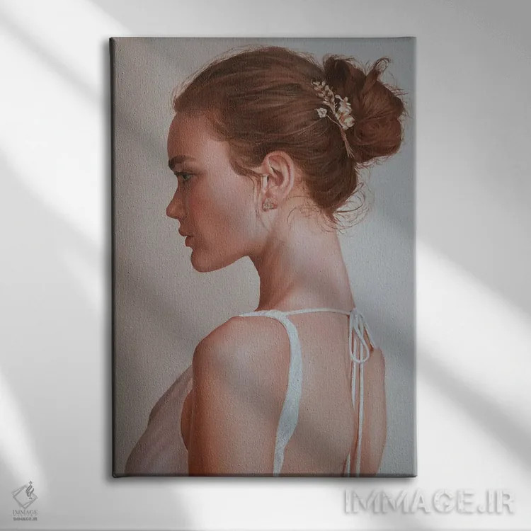 تابلو دختر با سنجاق سر اثر آرتور آنوخین - نمای روبهرو روی دیوار